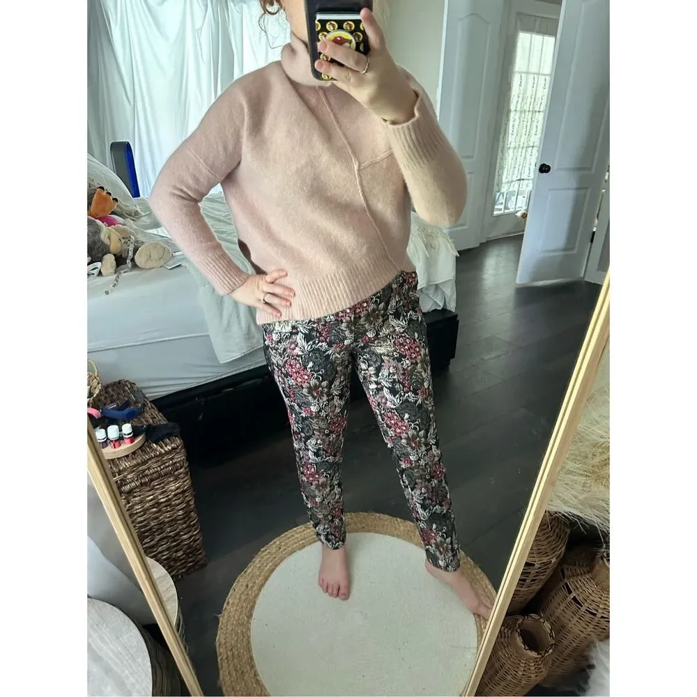 All Saints Pink Wool Yak Blend Roll Neck Sweater Size Medium